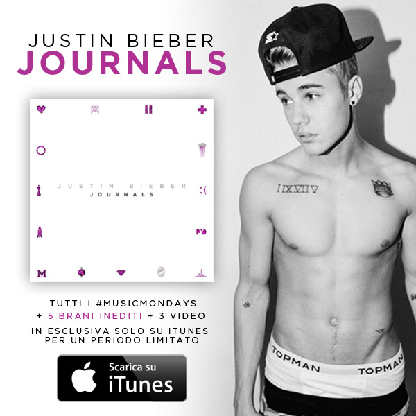 Justin Bieber: da oggi in esclusiva su iTunes il progetto speciale "Journals"