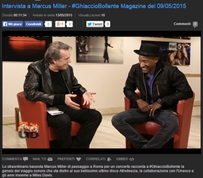 Carlo Massarini intervista MARCUS MILLER su RAI5: si parla del grande successo "Afrodeezia"!