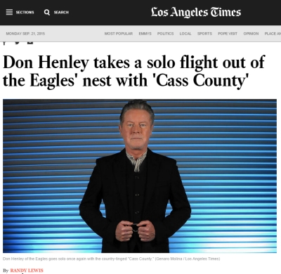 Lungo articolo su CASS COUNTY di Don Henley sul Los Angeles Times