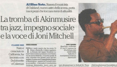 Questa sera Ambrose Akinmusire al Blue Note Milano / 1: articolo su Repubblica (di Andrea Morandi)
