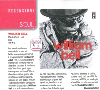 Ottima recensione su BUSCADERO di "THIS IS WHERE I LIVE", nuovo album di William Bell