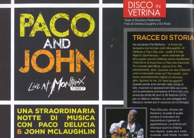 Lungo articolo dedicato a "Paco & John: Live at Montreux 1987" di Paco de Lucía e John McLaughlin su GuitarClub Magazine