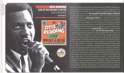 Massimo dei voti per il cofanetto di Otis Redding "Live at the Whisky a Go Go - The Complete Recordings" su Buscadero!