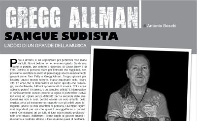 Gregg Allman: l'ultimo tributo su "Il Blues", la ormai storica rivista dedicata a blues a dintorni