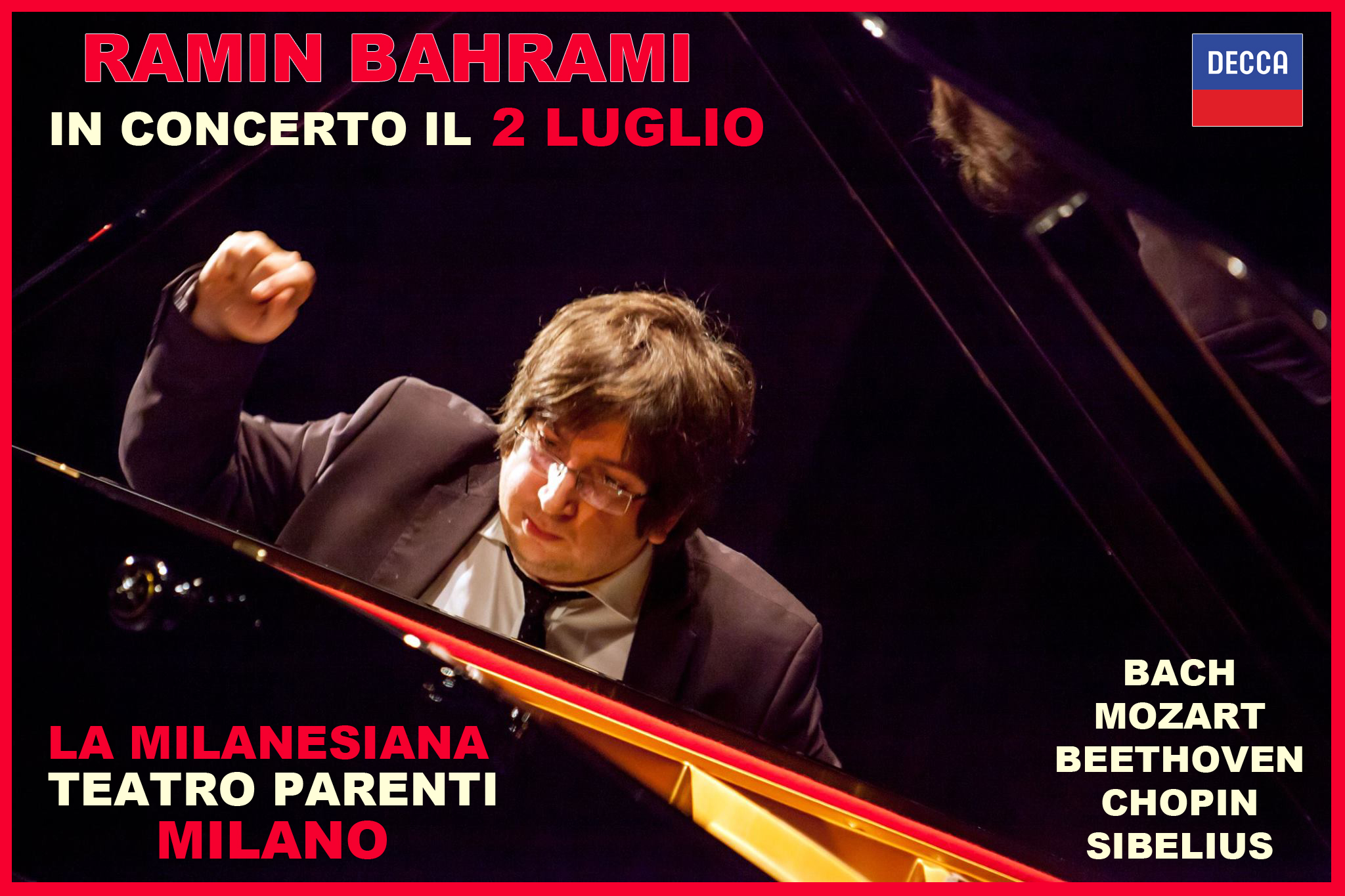 Ramin Bahrami: sabato 2 luglio il concerto a Milano