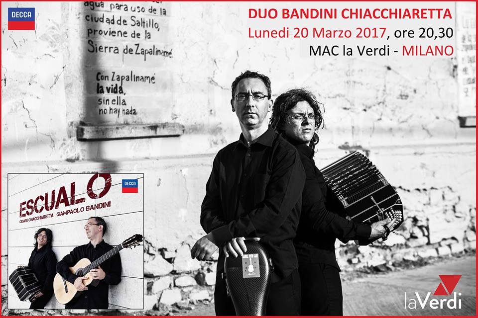 Duo Bandini Chiacchiaretta in concerto lunedì prossimo a Milano