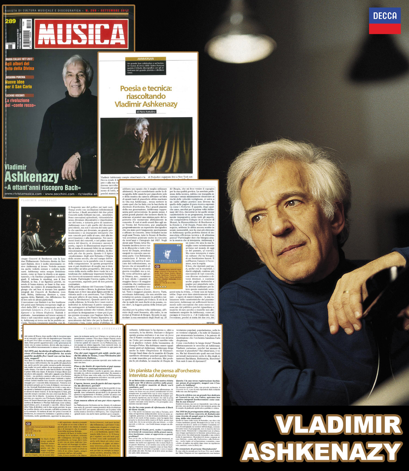 Vladimir Ashkenazy: copertina, intervista e recensioni su Musica