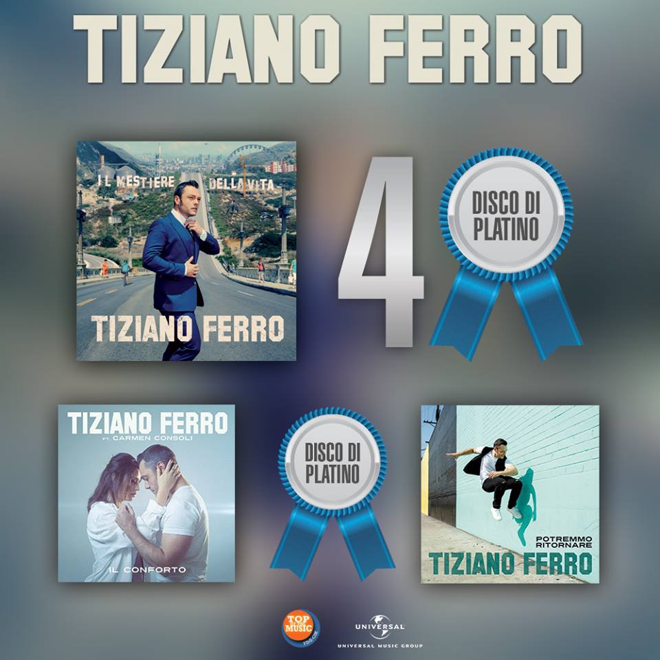 Tiziano Ferro: "Potremmo Ritornare" doppio disco di platino