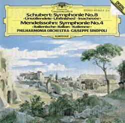 Schubert: Symphonie No. 8 / Mendelssohn: Symphony No. 4 - Giuseppe Sinopoli, Philharmonia Orchestra