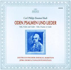 Bach, C.P.E.: Odes, Psalms & Lieder - Dietrich Fischer-Dieskau, Jörg Demus, Colin Tilney