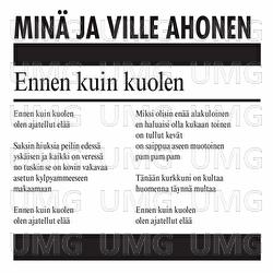 Ennen kuin kuolen - Min&auml; ja Ville Ahonen