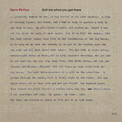 Call Me When You Get There - Barre Phillips