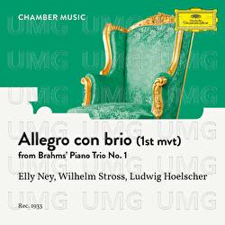 Brahms: Piano Trio No. 1 In B, Op. 8: I. Allegro con brio - Elly Ney, Wilhelm Stross, Ludwig Hoelscher