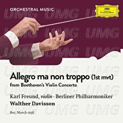 Beethoven: Violin Concerto in D Major, Op. 61: 1. Allegro ma non troppo - Karl Freund, Berliner Philharmoniker, Walther Davisson