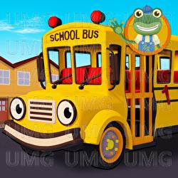 The Wheels on the School Bus Go Round and Round - Gecko's Garage, Toddler Fun Learning