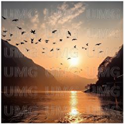 Yangtze with Birds in Motion - Zhilan Li