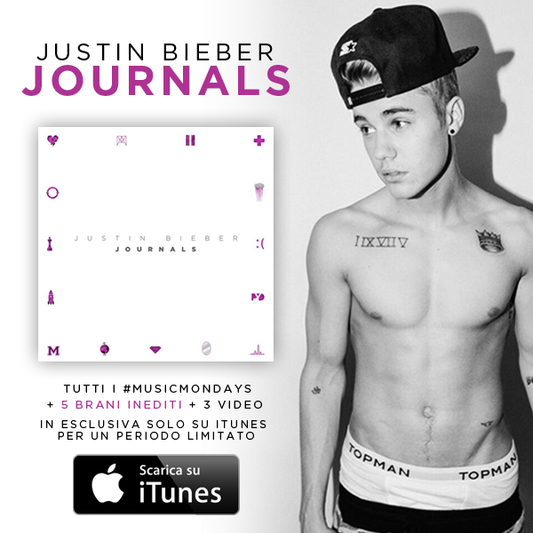 Justin Bieber: da oggi in esclusiva su iTunes il progetto speciale "Journals"