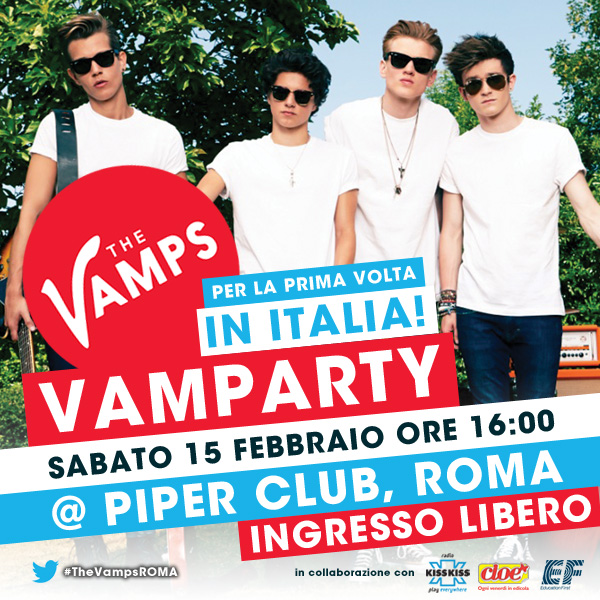 The Vamps per la prima volta in italia! Sabato 15 febbraio evento per i fan a Roma