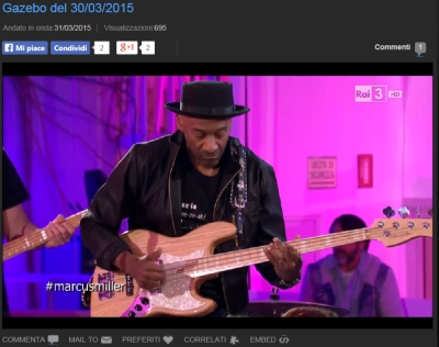 Ieri sera MARCUS MILLER ospite di "GAZEBO" su RAITRE: (ri)guarda la puntata!