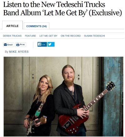 Il nuovo album "Let Me Get By" della Tedeschi Trucks Band in anteprima esclusiva su Wall Street Journal: ascoltalo!