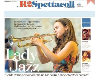"Con la tromba ero una leonessa. Poi mi hanno chiesto di cantare." Leggi l'intervista ad Andrea Motis su Repubblica
