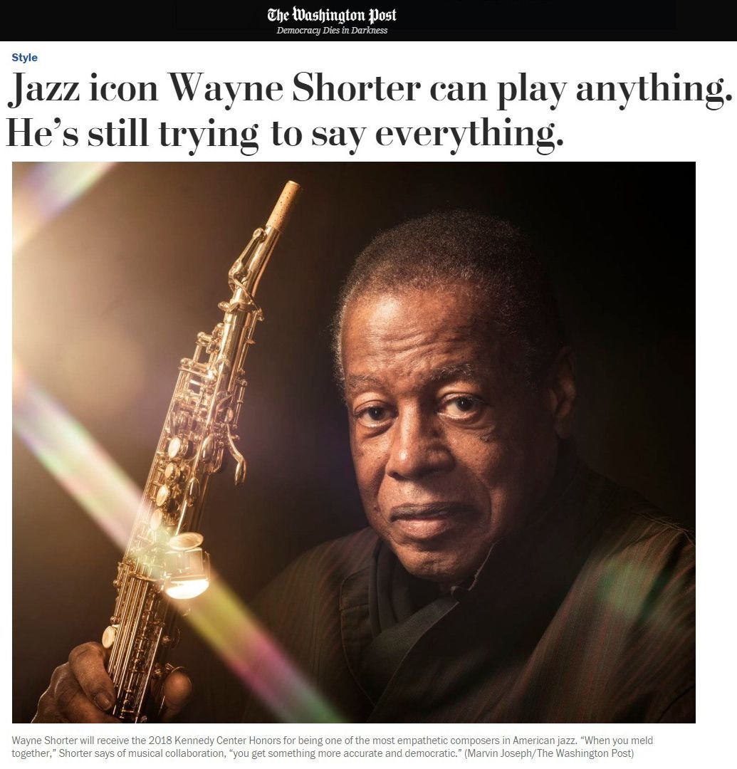 Wayne Shorter verrà insignito del "2018 Kennedy Center Honors"