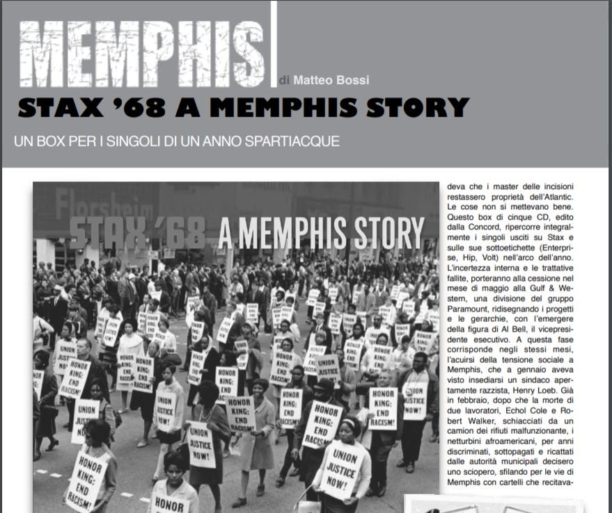 'Il BLUES' dedica un intero saggio al box "Stax '68: A Memphis Story" nel numero di dicembre