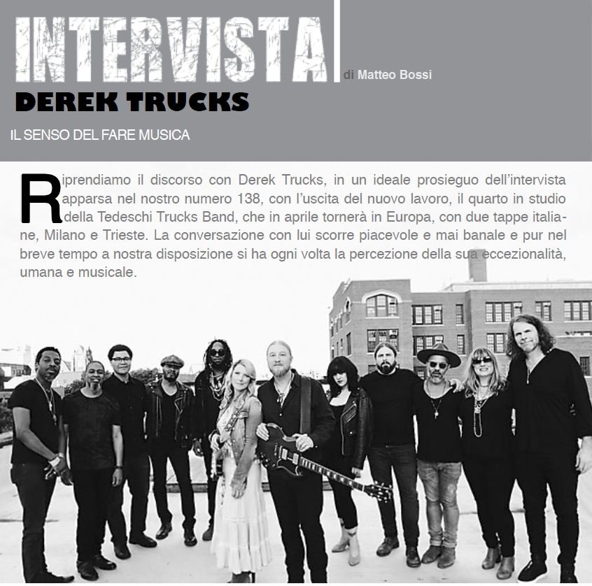 "Credo che queste canzoni abbiano un equilibrio tra elementi sociali e personali": 'Il Blues' intervista Derek Trucks