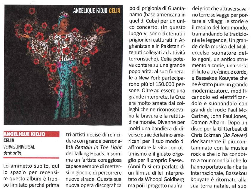 Recensione su 'Buscadero' di "Celia", il nuovo album di Angélique Kidjo in uscita venerdì