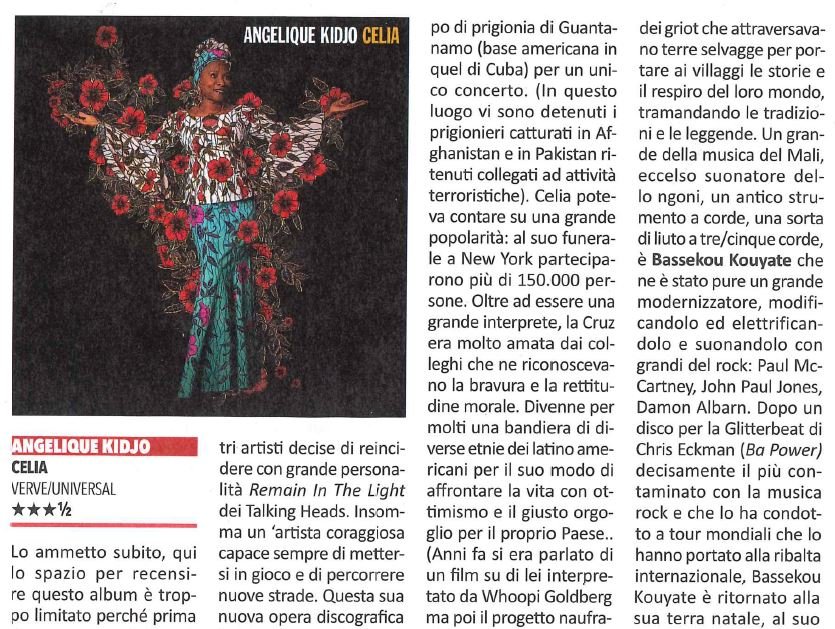 Recensione su 'Buscadero' di "Celia", il nuovo album di Angélique Kidjo in uscita venerdì