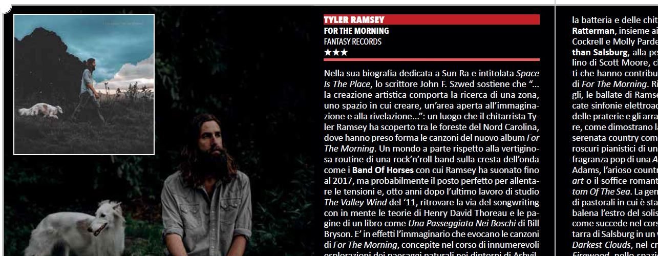 Ampia recensione di "For The Morning" di Tyler Ramsey su 'Buscadero'