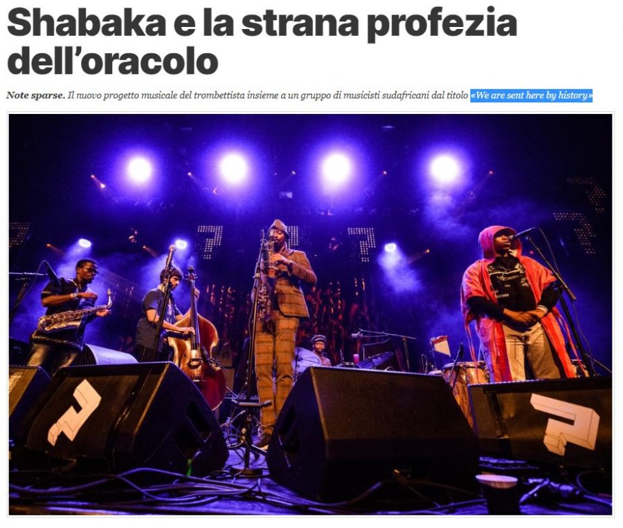 Oggi "Il manifesto" parla di «We Are Sent Here By History» di Shabaka & the Ancestors