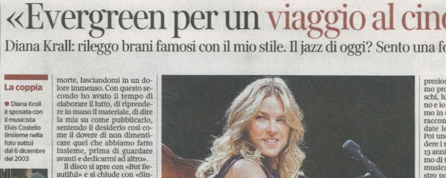 "Con il tempo ho imparato a sentirmi più libera di esprimermi..." leggi l'intervista a Diana Krall sul "Corriere della Sera"