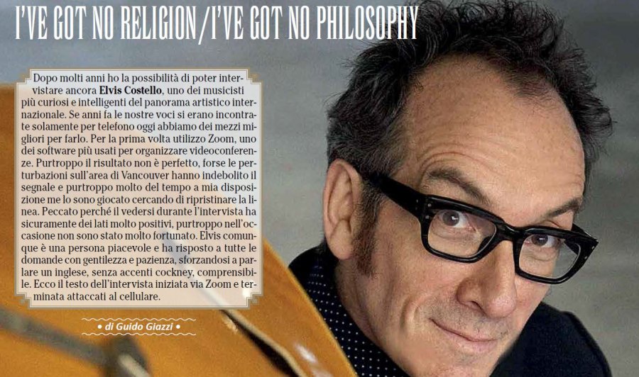 “Quello che mi dispiace è che si sia persa la capacità di comprensione tra gli umani." Elvis Costello parla con 'Buscadero'