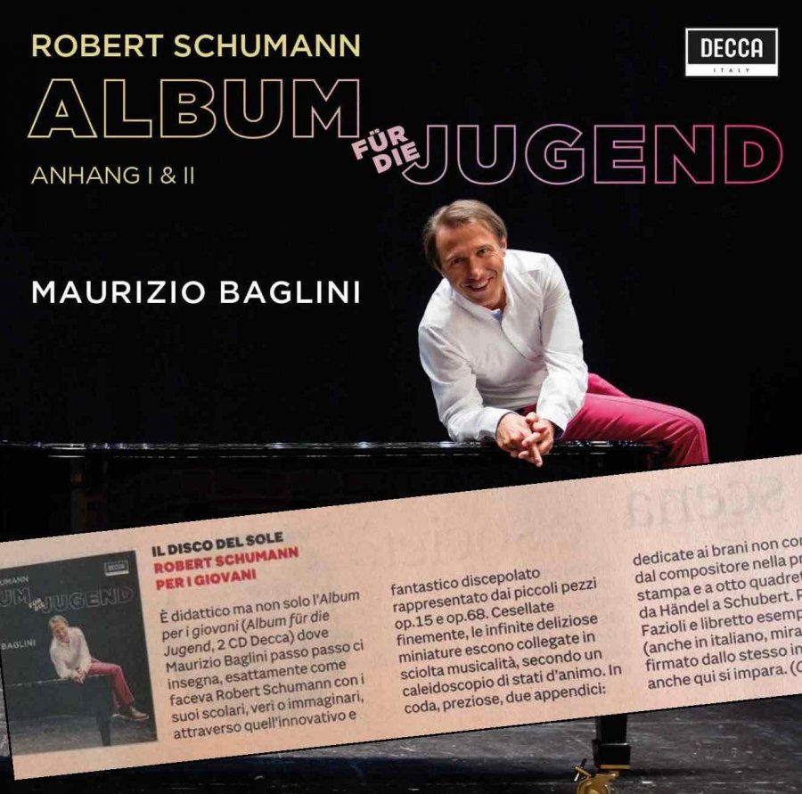 MAURIZIO BAGLINI: IL "SOLE 24 ORE" RECENSISCE L'ALBUM DELLA GIOVENTU' DI SCHUMANN