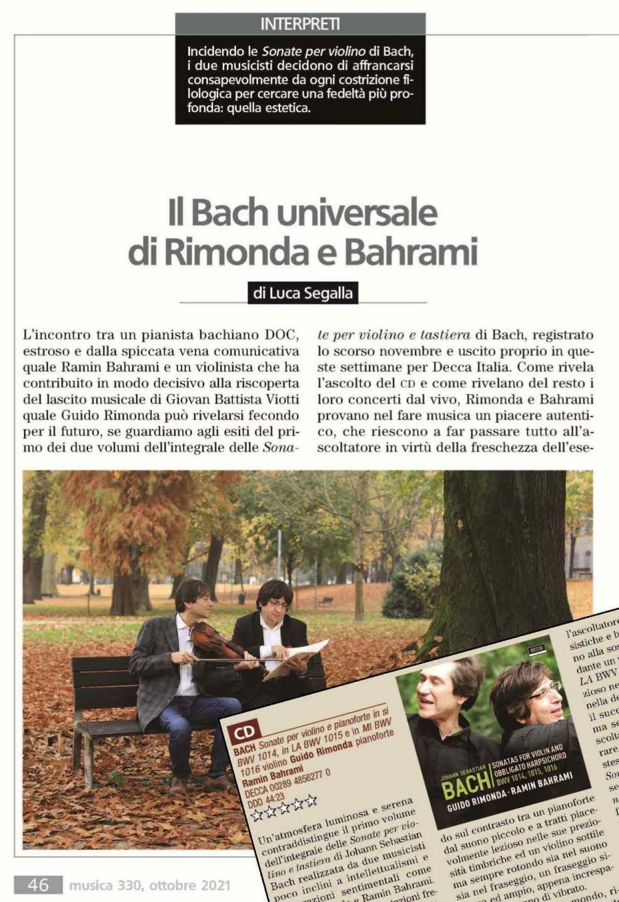 5 STELLE DI "MUSICA" PER IL BACH DI RIMONDA E BAHRAMI