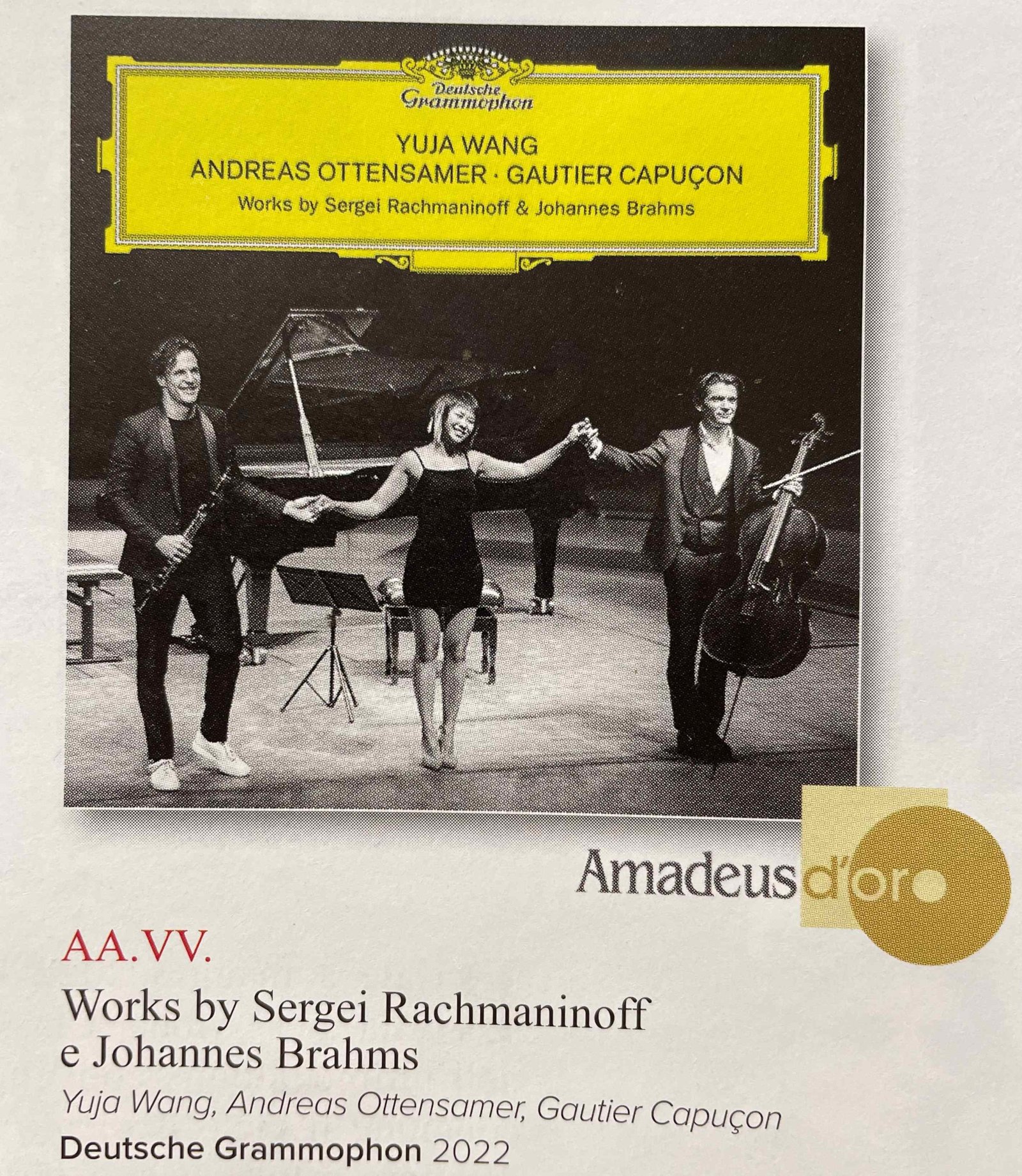 WANG-OTTENSAMER-CAPUÇON: RECENSIONE D’ORO SU AMADEUS DI GENNAIO