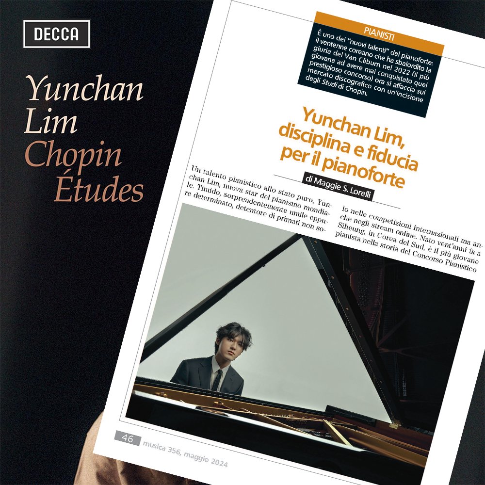 YUNCHAN LIM: LA RIVISTA "MUSICA" INTERVISTA IL NUOVO TALENTO DEL PIANISMO MONDIALE