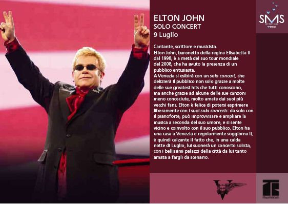 ELTON JOHN SUONA PER SALVARE PIAZZA SAN MARCO