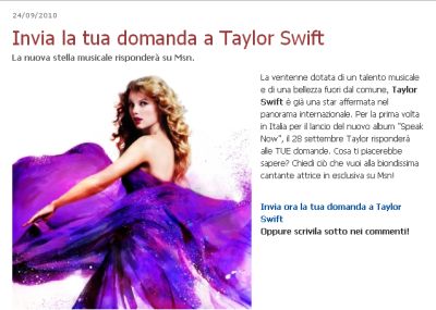 FAI LA TUA DOMANDA A TAYLOR!