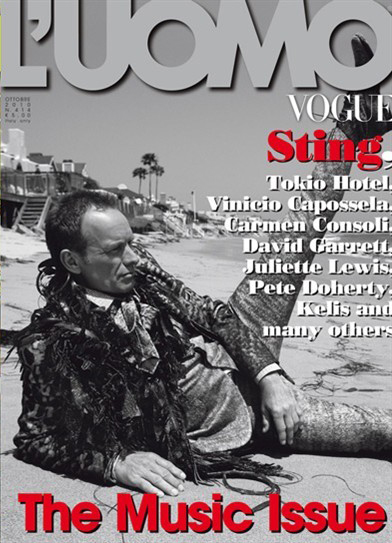 Sting sulla cover di L'UOMO VOGUE.