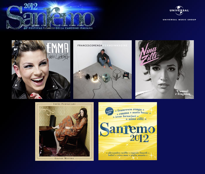 SANREMO: DA OGGI I NUOVI ALBUM DI EMMA, FRANCESCO RENGA, NINA ZILLI E IRENE FORNACIARI