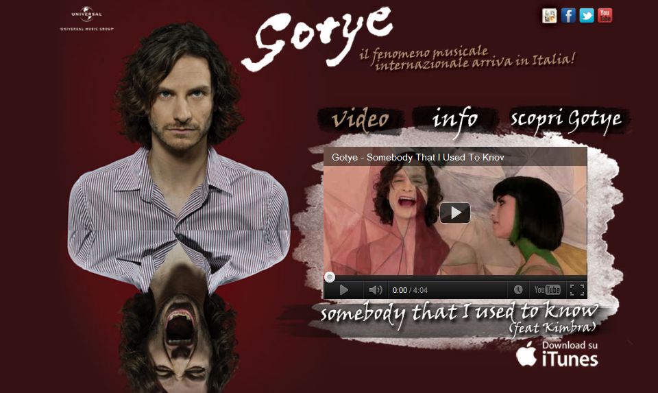 GOTYE: IL FENOMEMO MUSICALE INTERNAZIONALE ARRIVA IN ITALIA!