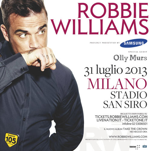 Robbie Williams annuncia il tour europeo negli stadi.