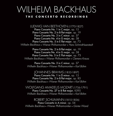 Wilhelm Backhaus: il box con tutti i suoi concerti  per pianoforte