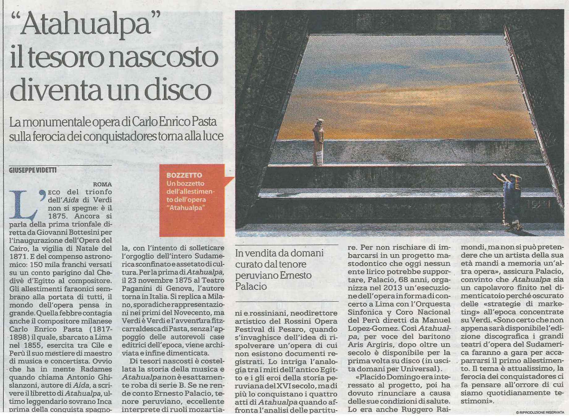 Atahualpa: il tesoro nascosto diventa un disco
