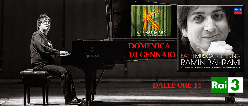 Ramin Bahrami domenica ospite a RAI 3