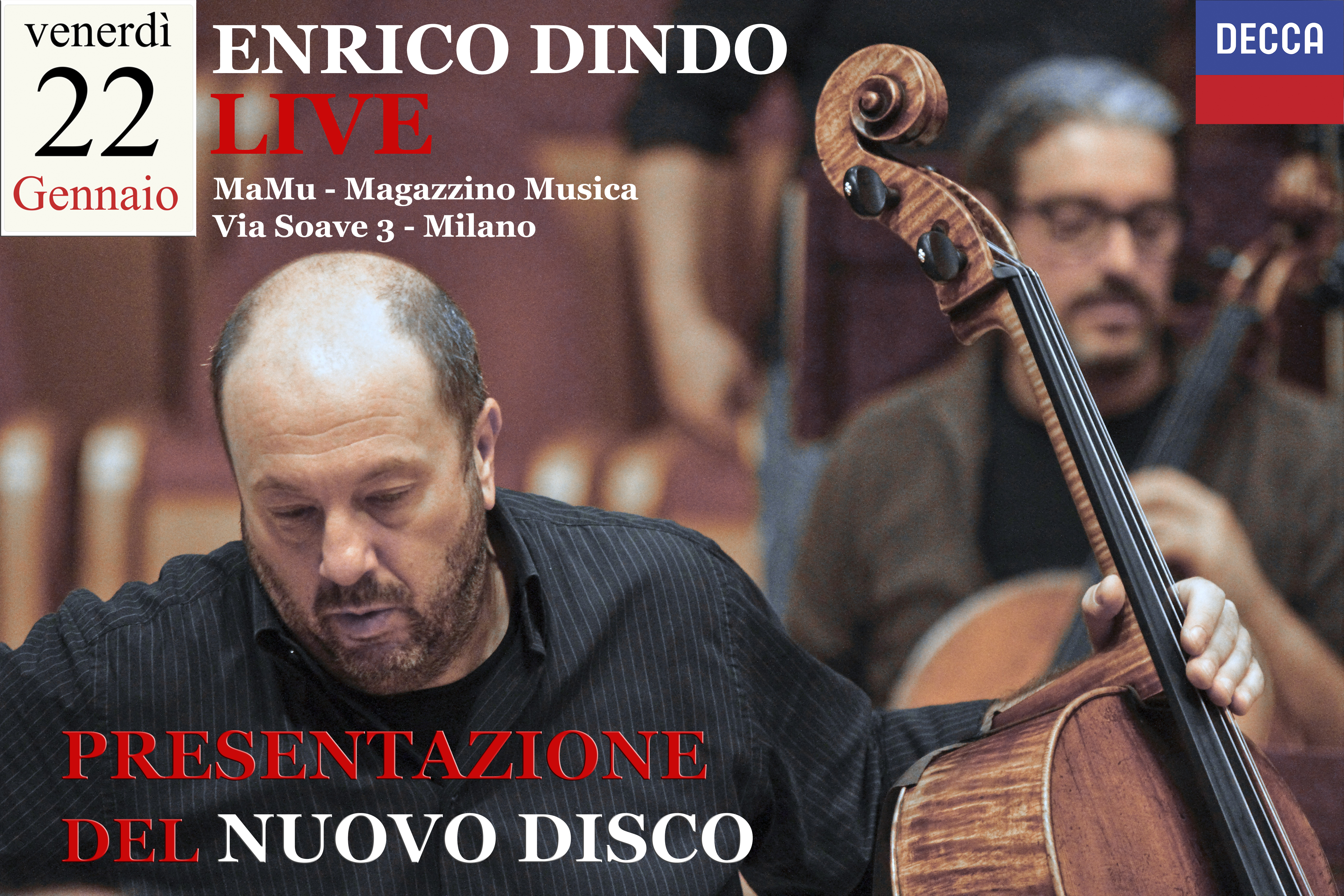 Enrico Dindo presenta in anteprima il suo nuovo disco
