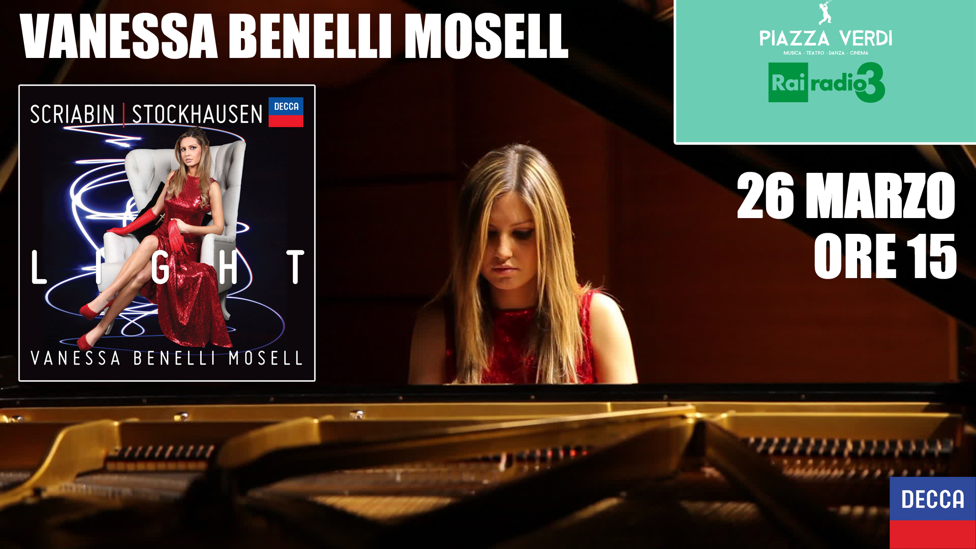 Vanessa Benelli Mosell a Piazza Verdi su Rai Radio 3