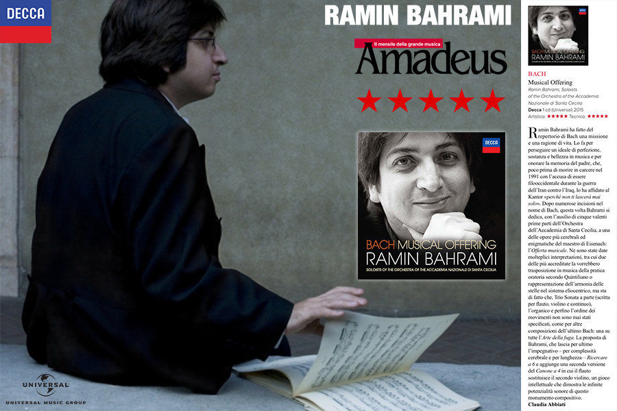 Ramin Bahrami riceve 5 stelle da Amadeus